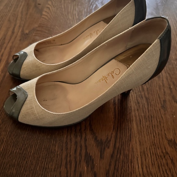 Cole Haan Nike Air Spectator Two Tone Peep Toe Platform Pumps - Size 7B - Picture 4 of 12